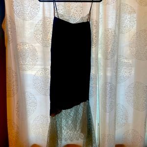 Anthropologie Navy Blue silk dress